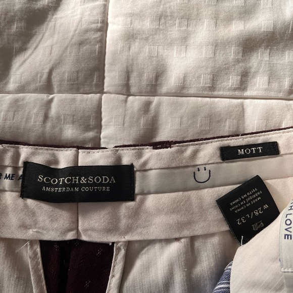 Scotch & Soda Men's Burgundy Classic Chino Trouser 28/32 - Picture 6 of 14